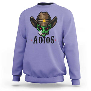 Funny Alien Cowboy Sweatshirt Adios Westen Life Country Hat TS11 Violet Print Your Wear