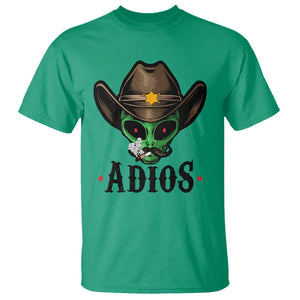 Funny Alien Cowboy T Shirt Adios Westen Life Country Hat TS11 Irish Green Print Your Wear