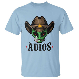 Funny Alien Cowboy T Shirt Adios Westen Life Country Hat TS11 Light Blue Print Your Wear