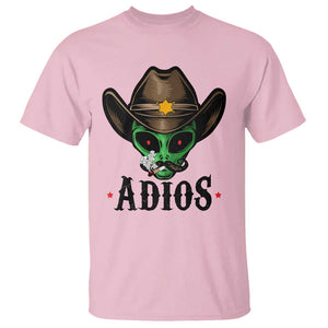 Funny Alien Cowboy T Shirt Adios Westen Life Country Hat TS11 Light Pink Print Your Wear