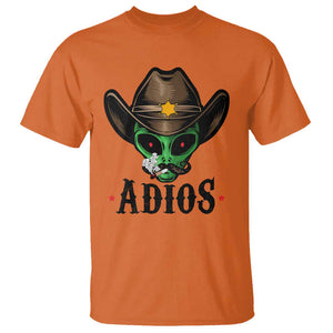 Funny Alien Cowboy T Shirt Adios Westen Life Country Hat TS11 Orange Print Your Wear