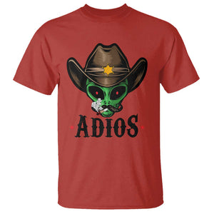 Funny Alien Cowboy T Shirt Adios Westen Life Country Hat TS11 Red Print Your Wear