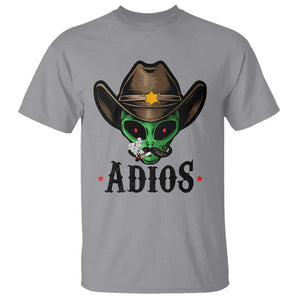 Funny Alien Cowboy T Shirt Adios Westen Life Country Hat TS11 Sport Gray Print Your Wear