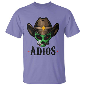 Funny Alien Cowboy T Shirt Adios Westen Life Country Hat TS11 Violet Print Your Wear