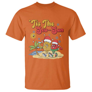 Funny Christmas In July T Shirt Tis The Sea Sun Retro Tropical Pineapple Watermelon TS11 Orange Print Your Wear