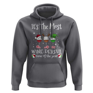 Funny Christmas In July Hoodie It's The Most Winederful Time Of The Year Wine Glasses Flower TS11 Charcoal Print Your Wear