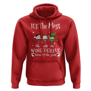 Funny Christmas In July Hoodie It's The Most Winederful Time Of The Year Wine Glasses Flower TS11 Red Print Your Wear