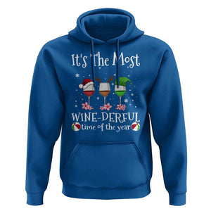 Funny Christmas In July Hoodie It's The Most Winederful Time Of The Year Wine Glasses Flower TS11 Royal Blue Print Your Wear