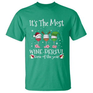 Funny Christmas In July T Shirt It's The Most Winederful Time Of The Year Wine Glasses Flower TS11 Irish Green Print Your Wear