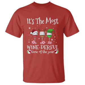 Funny Christmas In July T Shirt It's The Most Winederful Time Of The Year Wine Glasses Flower TS11 Red Print Your Wear