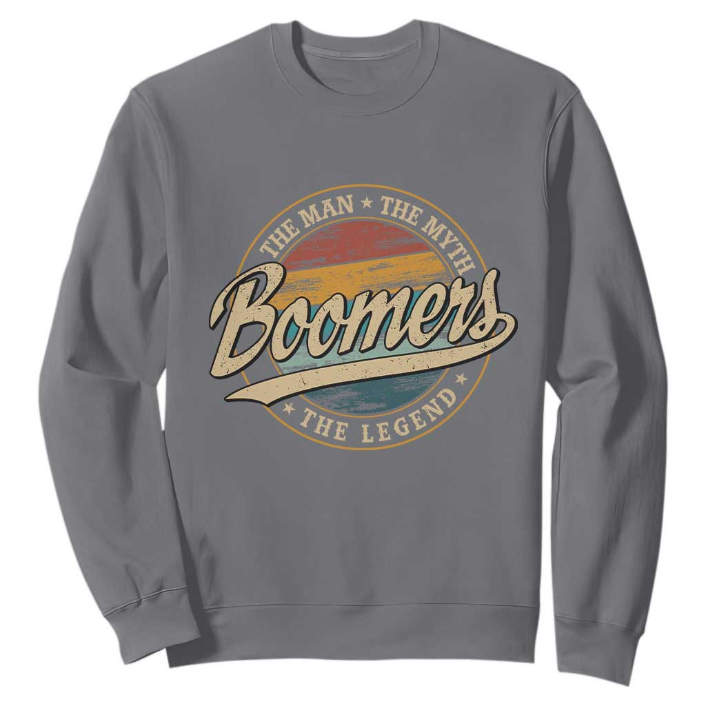 Boomers The Man The Myth The Legend Sweatshirt Retro Baby Boomers Generation TS11 Charcoal Print Your Wear