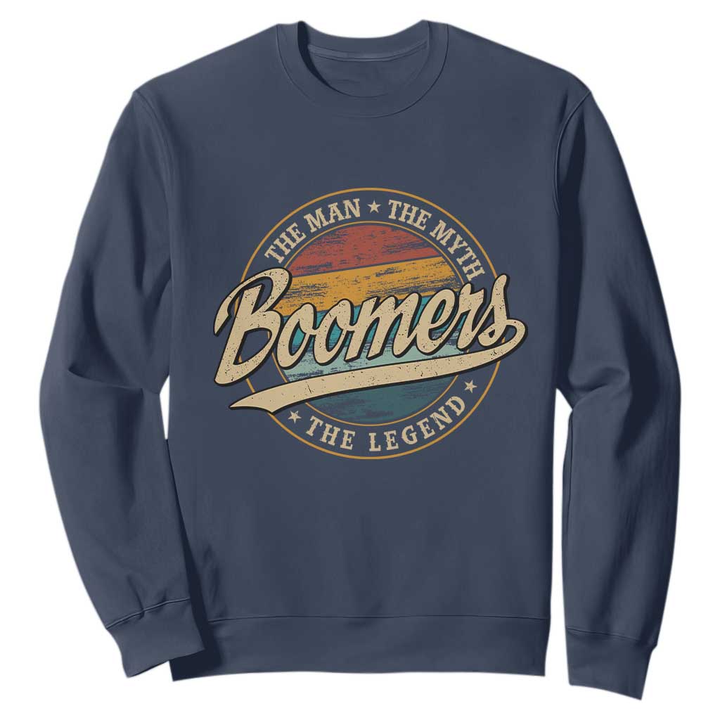 Boomers The Man The Myth The Legend Sweatshirt Retro Baby Boomers Generation TS11 Navy Print Your Wear
