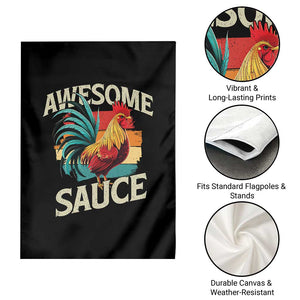 Funny Awesome Sauce Rooster Garden Flag Vintage Retro Chicken TS11 Print Your Wear