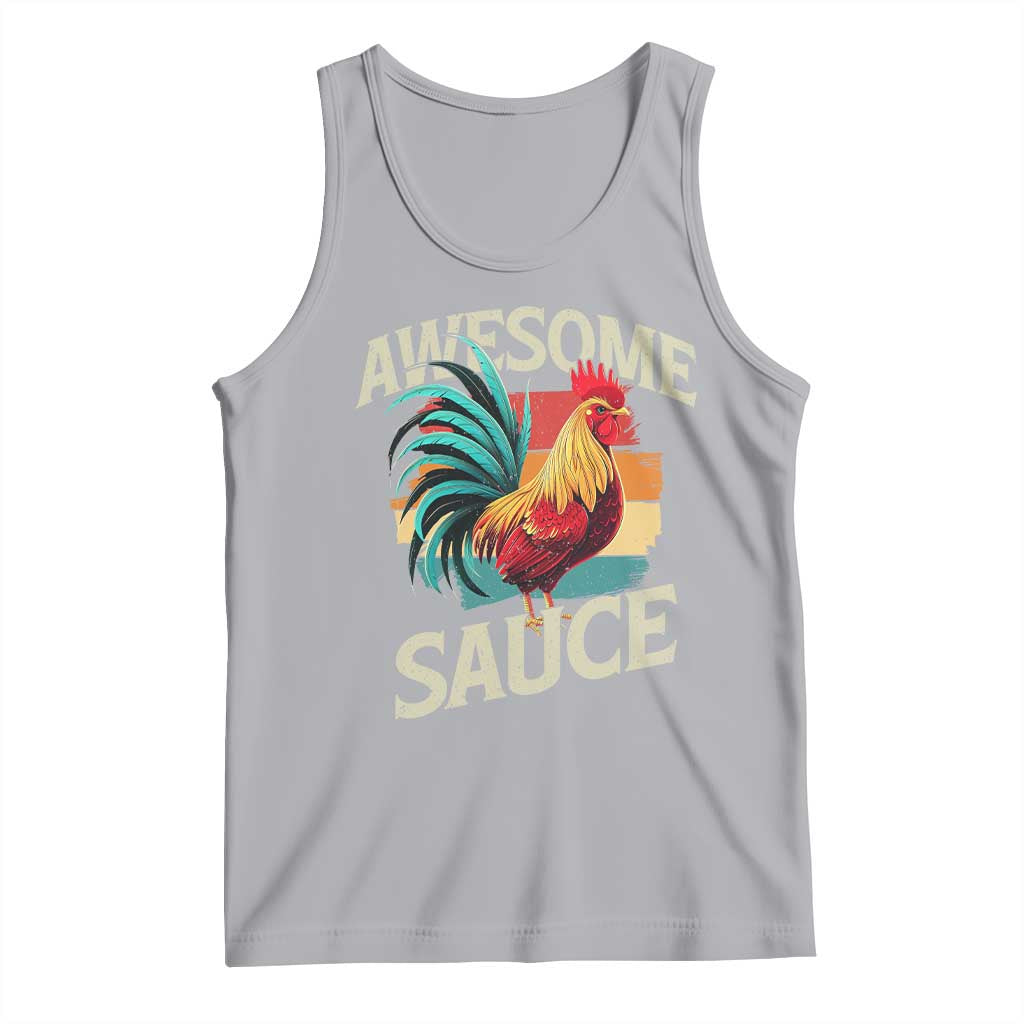 Funny Awesome Sauce Rooster Tank Top Vintage Retro Chicken TS11 Athletic Heather Print Your Wear