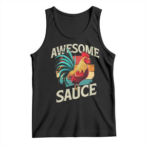 Funny Awesome Sauce Rooster Tank Top Vintage Retro Chicken TS11 Black Print Your Wear