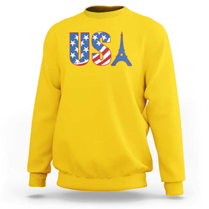 French-American Heritage Month Sweatshirt USA Eiffel Tower Paris Holiday Souvenir TS11 Daisy Print Your Wear