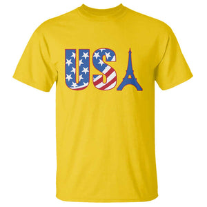 French-American Heritage Month T Shirt USA Eiffel Tower Paris Holiday Souvenir TS11 Daisy Print Your Wear