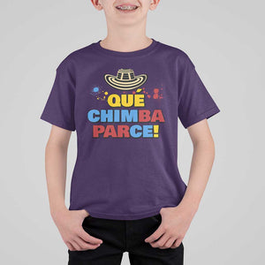 Qué Chimba Parce T Shirt For Kid Colombian Slang Sombrero Vueltiao TS11 Purple Print Your Wear