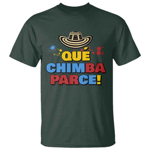 Qué Chimba Parce T Shirt Colombian Slang Sombrero Vueltiao TS11 Dark Forest Green Print Your Wear