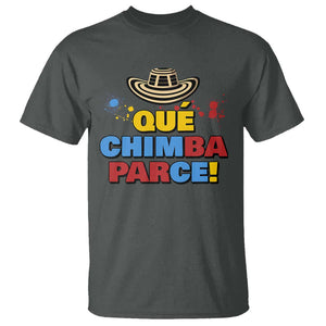 Qué Chimba Parce T Shirt Colombian Slang Sombrero Vueltiao TS11 Dark Heather Print Your Wear