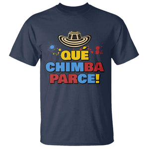 Qué Chimba Parce T Shirt Colombian Slang Sombrero Vueltiao TS11 Navy Print Your Wear