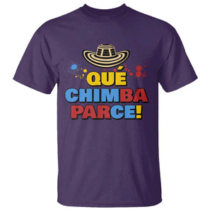 Qué Chimba Parce T Shirt Colombian Slang Sombrero Vueltiao TS11 Purple Print Your Wear