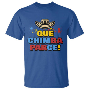 Qué Chimba Parce T Shirt Colombian Slang Sombrero Vueltiao TS11 Royal Blue Print Your Wear