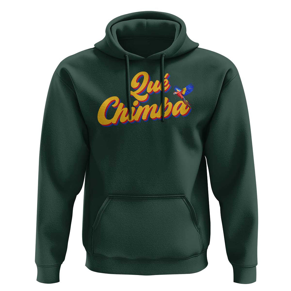Colombia Hoodie Qu Chimba Parrot Colombian Slang TS11 Dark Forest Green Print Your Wear
