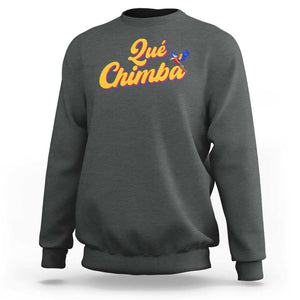 Colombia Sweatshirt Qu Chimba Parrot Colombian Slang TS11 Dark Heather Print Your Wear