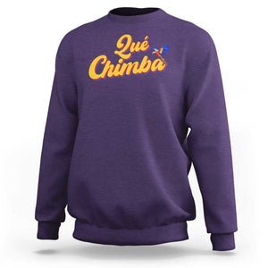 Colombia Sweatshirt Qu Chimba Parrot Colombian Slang TS11 Purple Print Your Wear