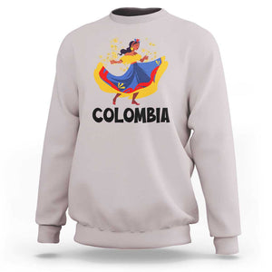 Colombianas Sweatshirt Colombia Cumbia Butterfly Flag Roots TS11 Ice Gray Print Your Wear