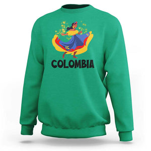 Colombianas Sweatshirt Colombia Cumbia Butterfly Flag Roots TS11 Irish Green Print Your Wear