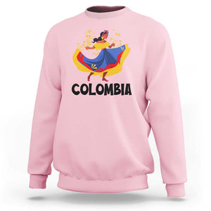 Colombianas Sweatshirt Colombia Cumbia Butterfly Flag Roots TS11 Light Pink Print Your Wear