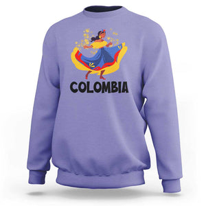 Colombianas Sweatshirt Colombia Cumbia Butterfly Flag Roots TS11 Violet Print Your Wear