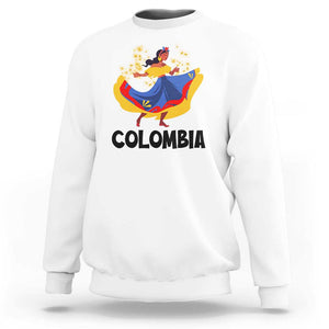 Colombianas Sweatshirt Colombia Cumbia Butterfly Flag Roots TS11 White Print Your Wear