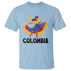 Colombianas T Shirt Colombia Cumbia Butterfly Flag Roots TS11 Light Blue Print Your Wear