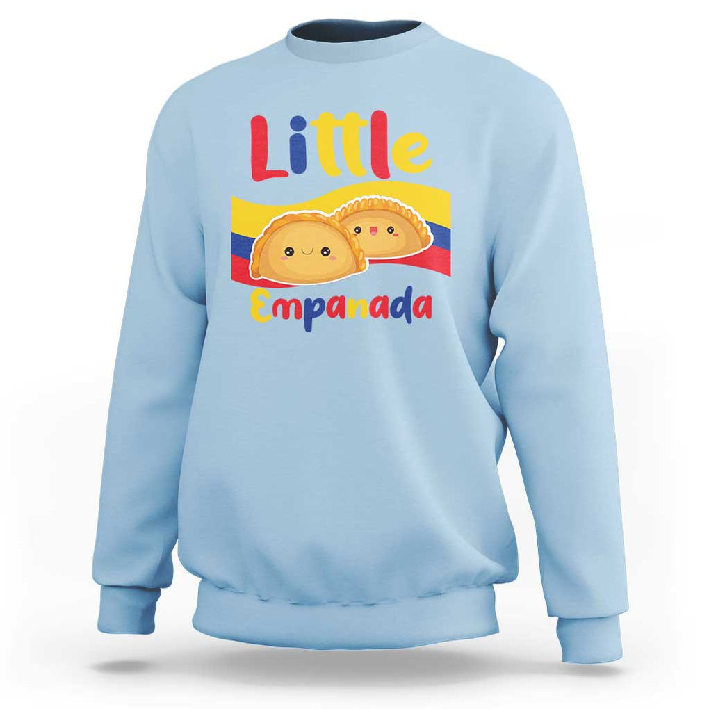 Funny Colombia Food Sweatshirt Little Empanada Colombian Flag TS11 Light Blue Print Your Wear