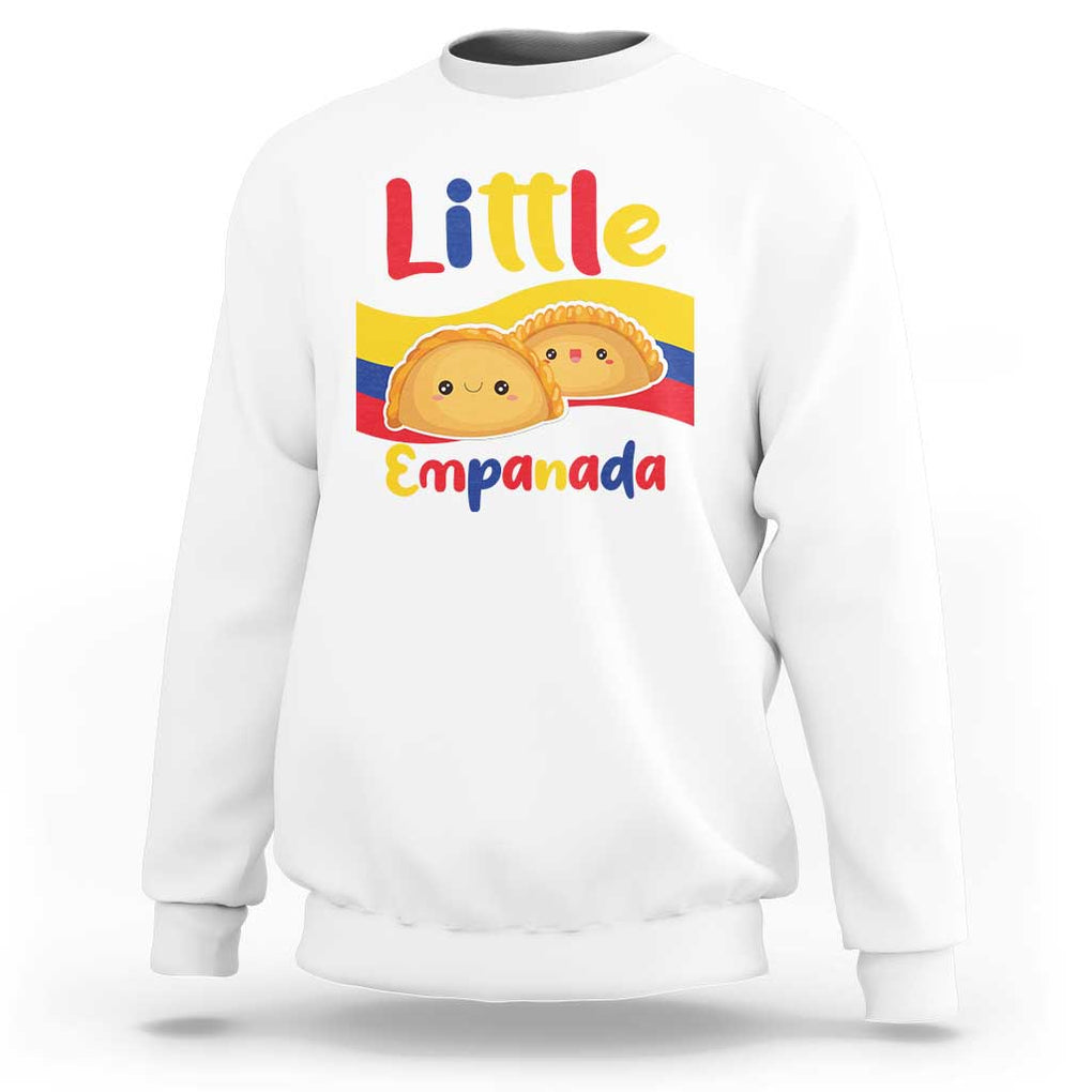 Funny Colombia Food Sweatshirt Little Empanada Colombian Flag TS11 White Print Your Wear
