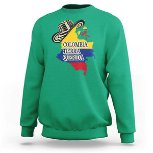 Funny Colombia Tierra Querida Sweatshirt Colombian Flag Sombrero Vueltiao Maracas TS11 Irish Green Print Your Wear