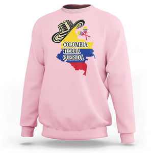 Funny Colombia Tierra Querida Sweatshirt Colombian Flag Sombrero Vueltiao Maracas TS11 Light Pink Print Your Wear