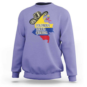 Funny Colombia Tierra Querida Sweatshirt Colombian Flag Sombrero Vueltiao Maracas TS11 Violet Print Your Wear