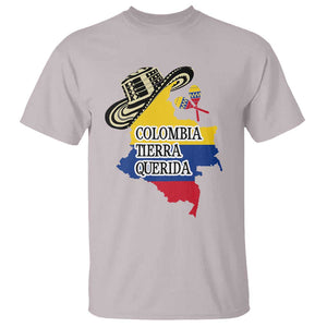 Funny Colombia Tierra Querida T Shirt Colombian Flag Sombrero Vueltiao Maracas TS11 Ice Gray Print Your Wear