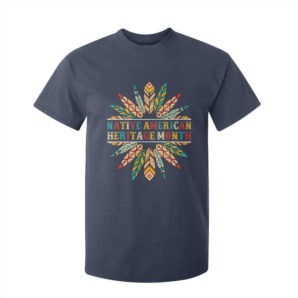 Native American Heritage Month T Shirt For Kid Indigenous Pride Feathers TS11 Navy Print Your Wear