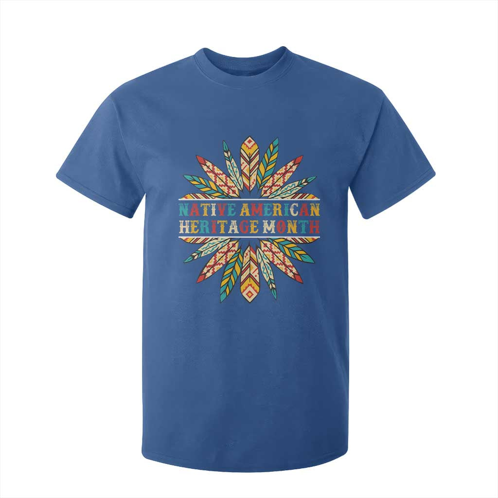 Native American Heritage Month T Shirt For Kid Indigenous Pride Feathers TS11 Royal Blue Print Your Wear