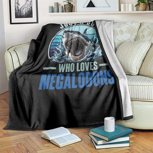 Just A Boy Who Loves Megalodons Throw Blanket Megalodon Shark Lover Retro Graphic TS11 Print Your Wear
