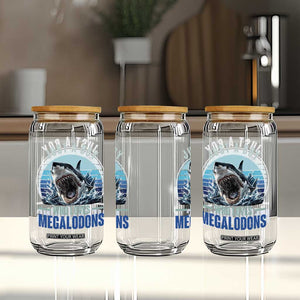 Just A Boy Who Loves Megalodons Glass Can Megalodon Shark Lover Retro Graphic TS11 Print Your Wear