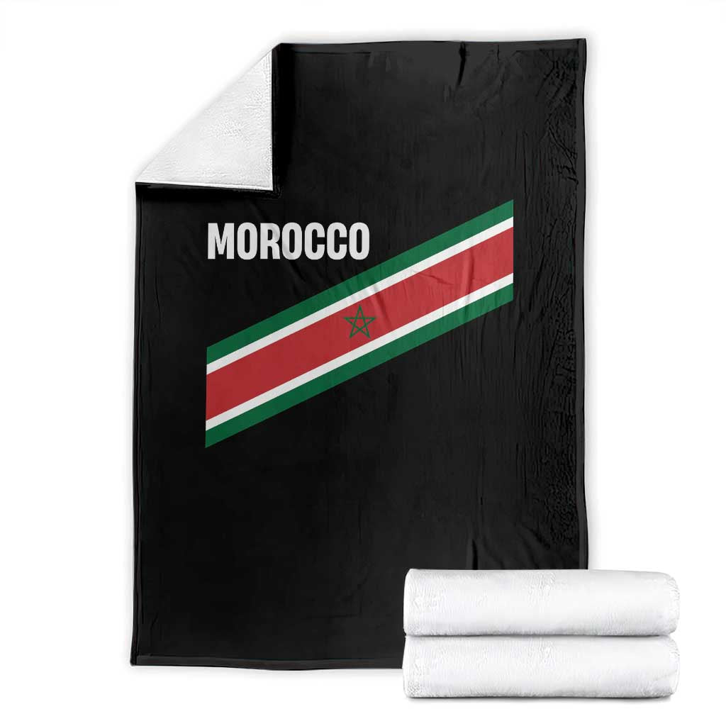 Morocco Moroccan Flag Throw Blanket Green Star Maroc Stripes TS11 Black Print Your Wear