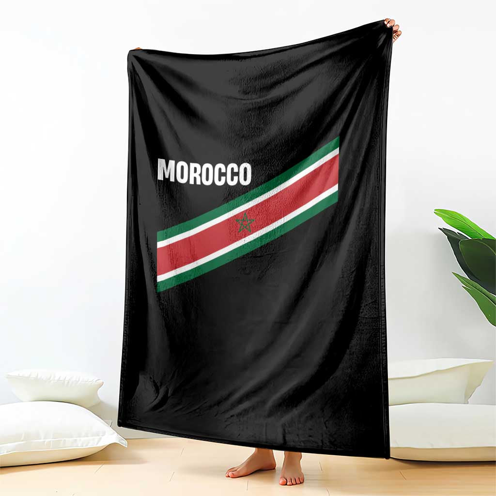 Morocco Moroccan Flag Throw Blanket Green Star Maroc Stripes TS11 Print Your Wear