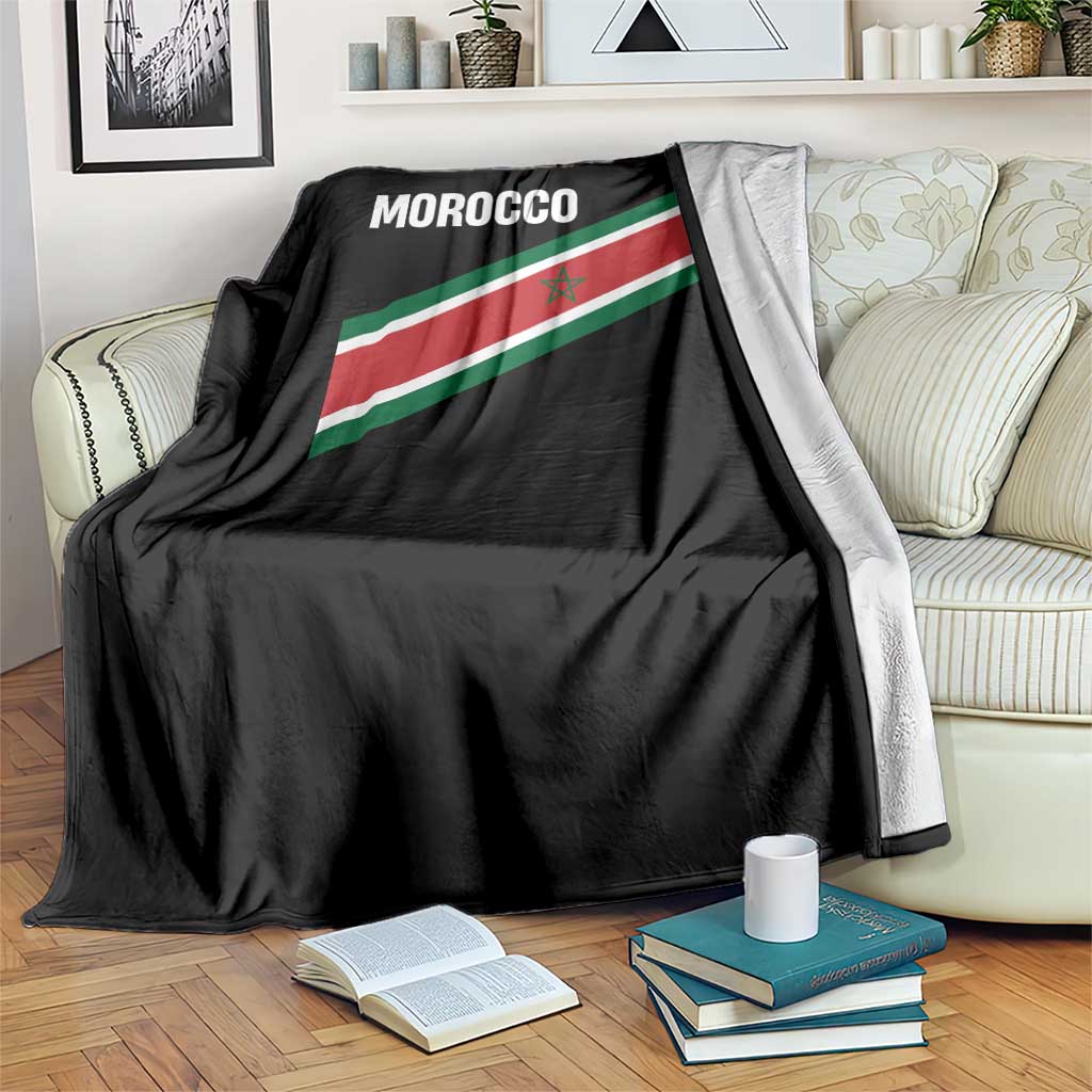 Morocco Moroccan Flag Throw Blanket Green Star Maroc Stripes TS11 Print Your Wear