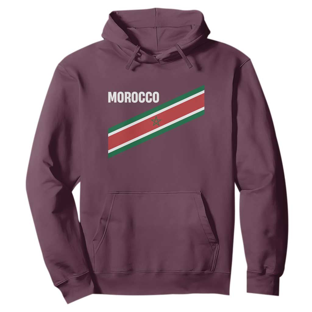 Morocco Moroccan Flag Hoodie Green Star Maroc Stripes TS11 Maroon Print Your Wear
